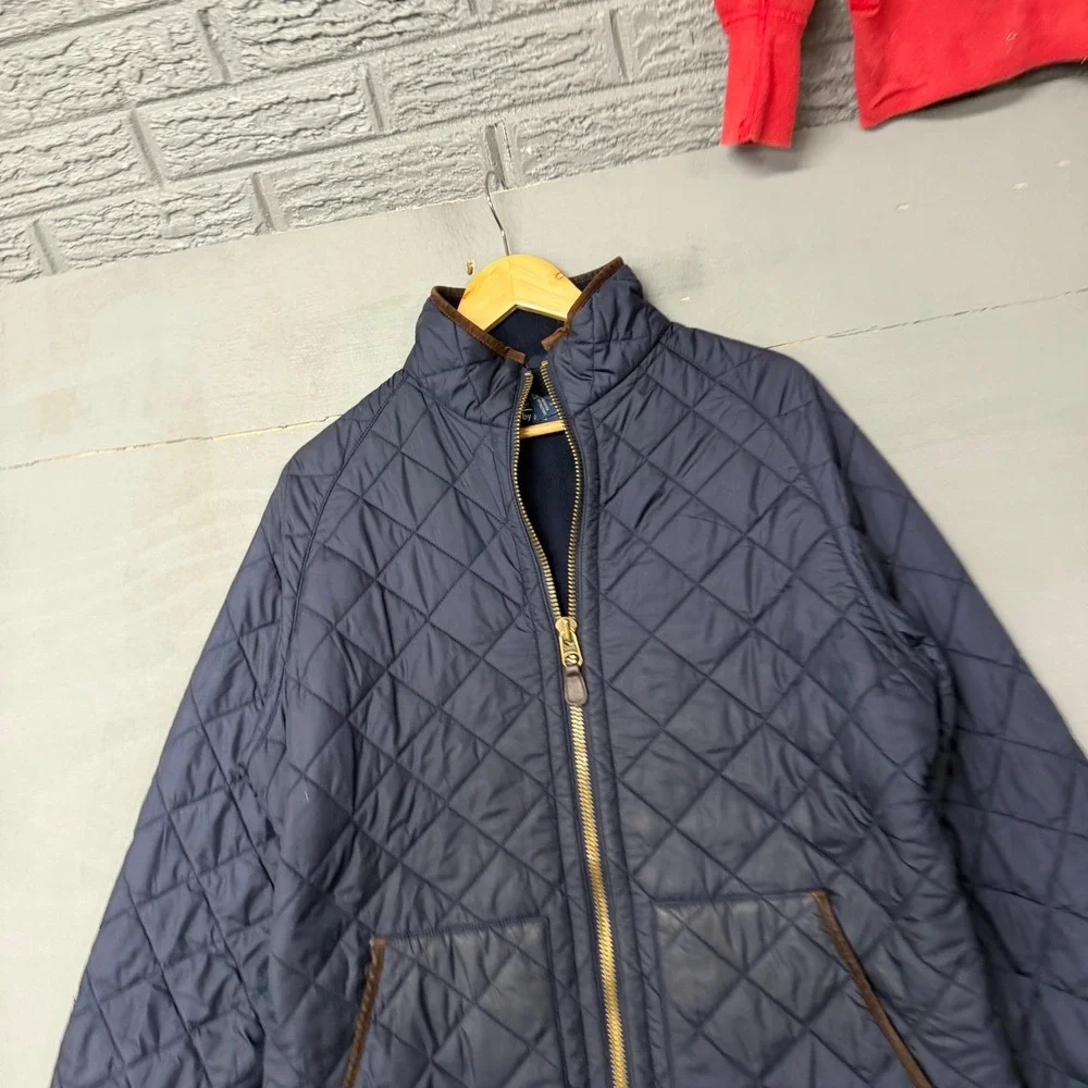 Polo Ralph Lauren Mens Navy Blue‎ Diamond Quilted Fleece Lined Jacket Large